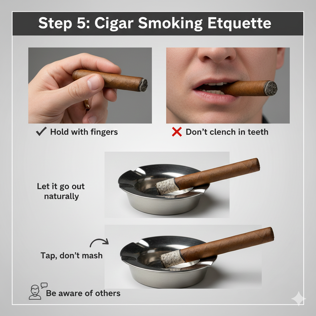 cigar etiquette rules showing proper cigar smoking behavior in social setting
